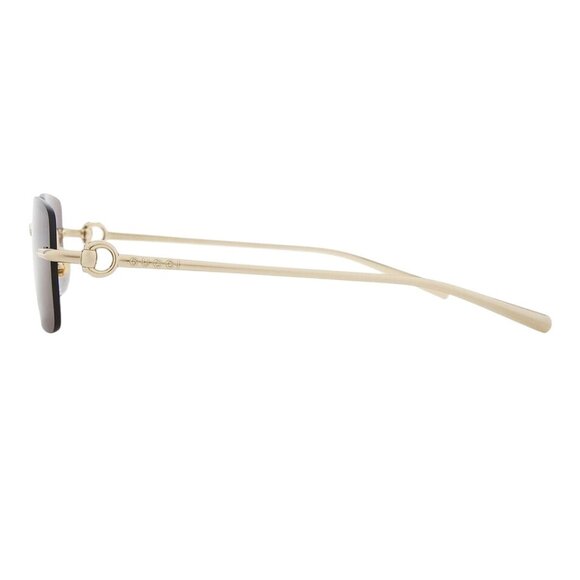 Gucci Rectangular Sunglasses in Gold & Brown New with Case Unisex - Picture 4 of 11